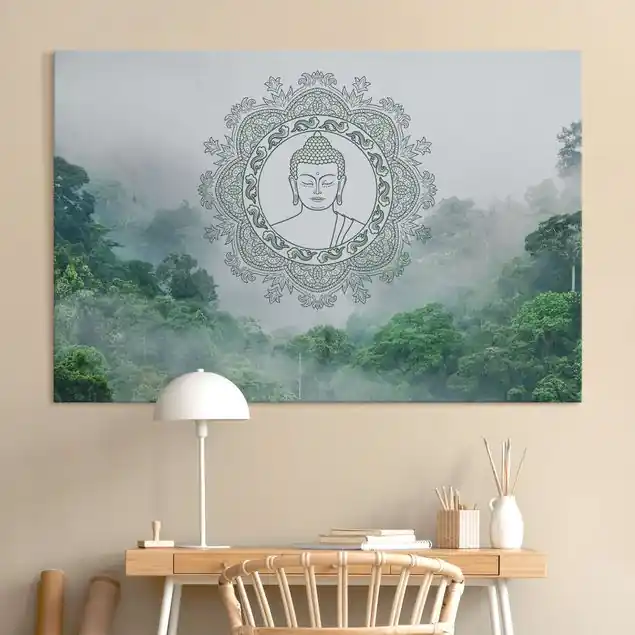 Preisreduziert Buddha Mandala im Nebel