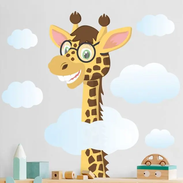 Lustige Giraffe Wandtattoo 6-teilig Aktuell