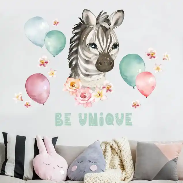 Aquarell Zebra - Be unique Wandtattoo 16-teilig Neue Ware