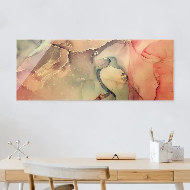 Aquarell Pastell Rosa mit Gold Preis Gesenkt
