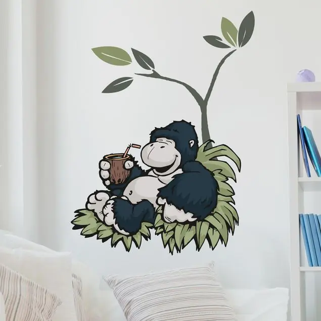 NICI - Wild Friends Affe genießt Wandtattoo Sichere Zahlung