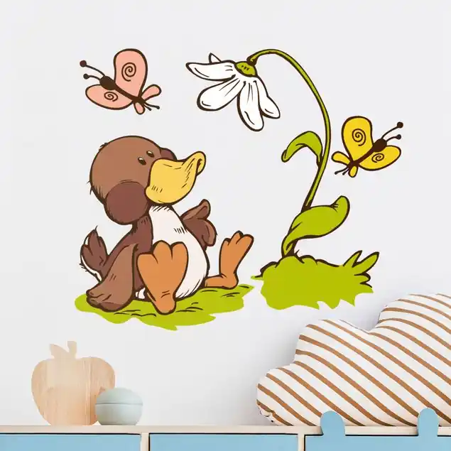 Saisonangebot NICI - Spring - Ente unter Blume Wandtattoo