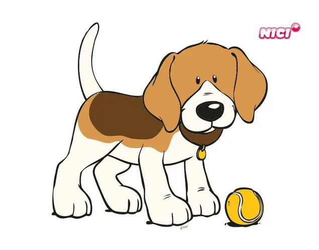 NICI - Beagle mit Tennisball Wandtattoo Direktkauf