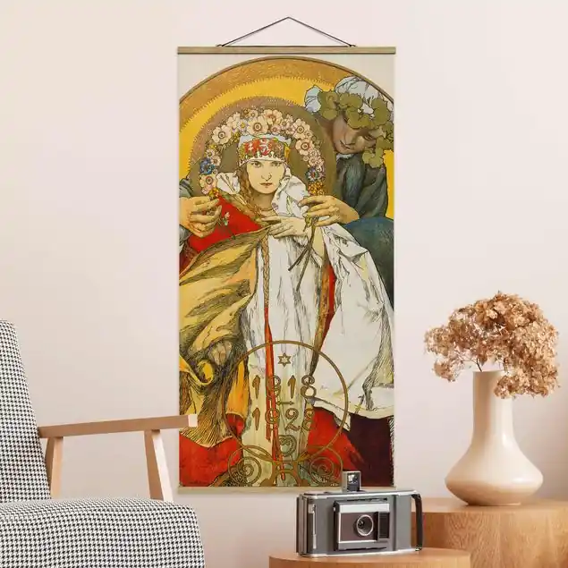 Geprüft Alfons Mucha - Plakat Tschechoslowakischen Republik