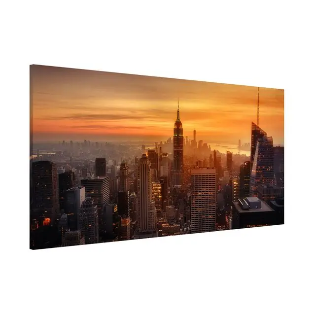 Solange Der Vorrat Reicht Manhattan Skyline Abendstimmung