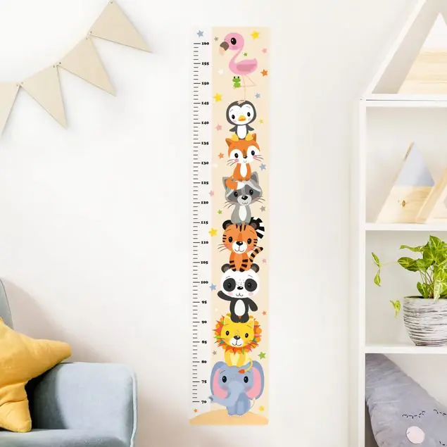 Elefant Löwe Panda Tiger und Co Kindermesslatte Wandtattoo Markenware