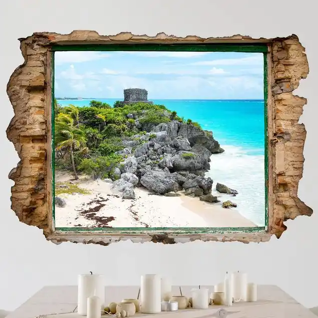 Gratis Versand Karibikküste Tulum Ruinen Wandtattoo