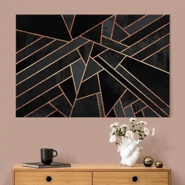 Begrenztes Angebot Schwarze Dreiecke Gold