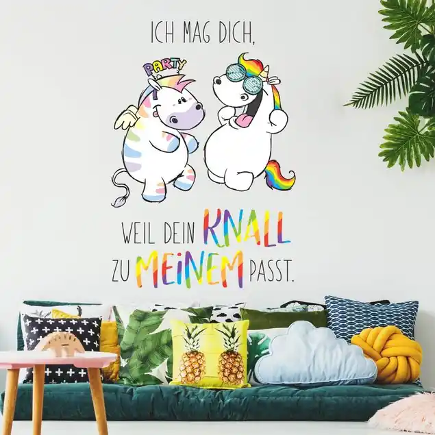 Pummeleinhorn - Zebrasus Party Wandtattoo Meistverkauft