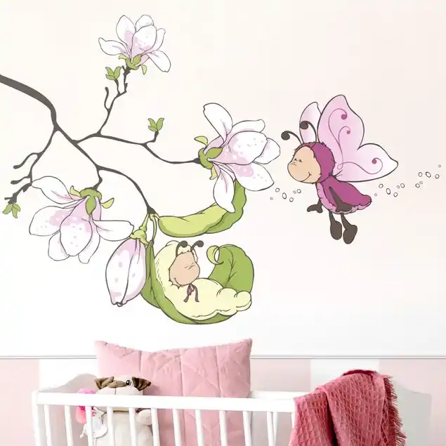 Kostenfreie Lieferung NICI - Vivian und ihr Magnolienast                               Wandtattoo