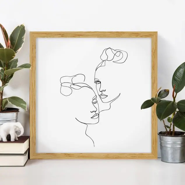 Line Art Gesichter Frauen Schwarz Weiß Sofort Bestellen