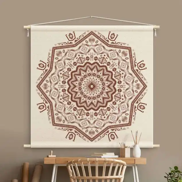 Neue Ware Azteken Boho Mandala in Kastanienbraun