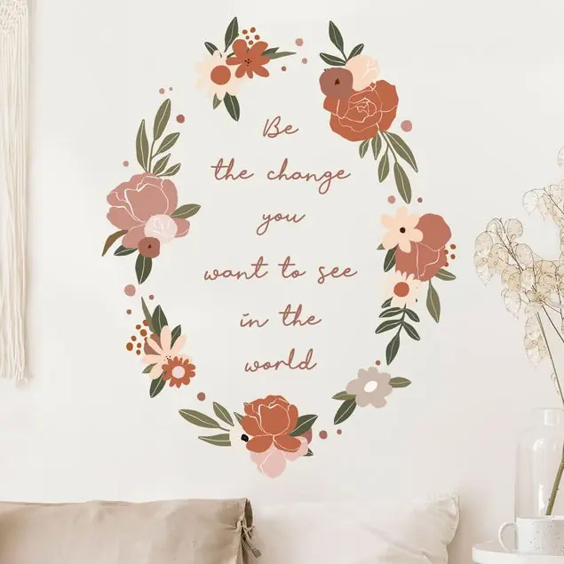 Blumen - Be the change Wandtattoo Jetzt Bestellen