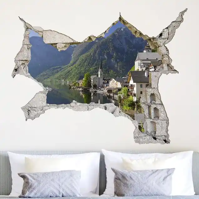 Hallstätter See und Bergblick Wandtattoo Begrenztes Angebot