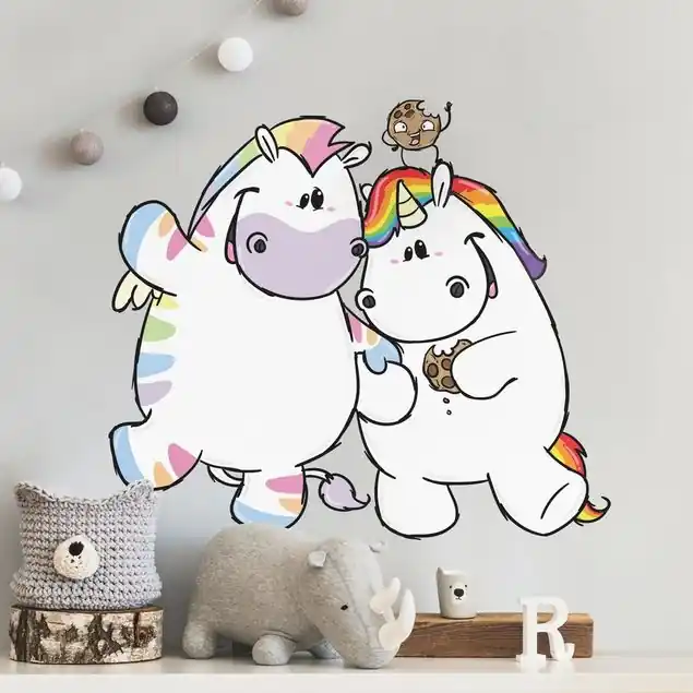 Pummeleinhorn - Einhorn mit Zebra Wandtattoo Neu Im Sortiment