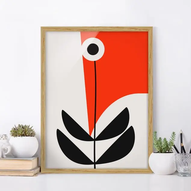 Nur Heute Abstrakte Formen - Blume Rot