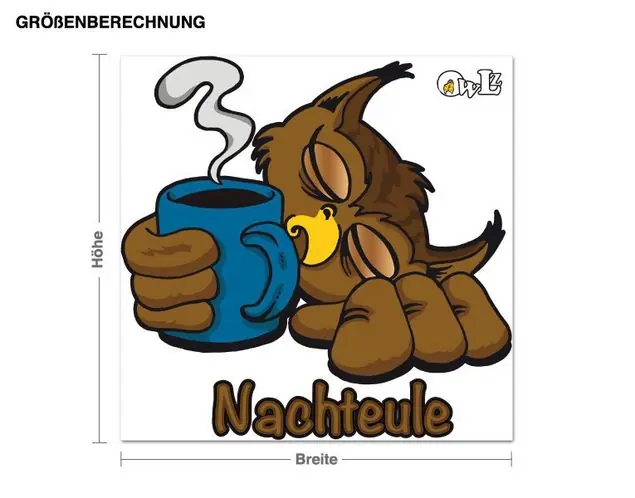 Jetzt Bestellen Eule Carsten mit Kaffee Wandtattoo