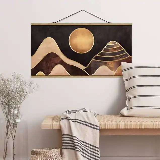 Goldene Sonne abstrakte Berge Jetzt Bestellen