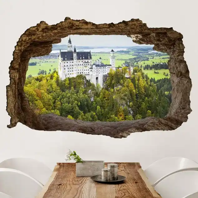 Schloss Neuschwanstein Panorama Wandtattoo Preis Gesenkt