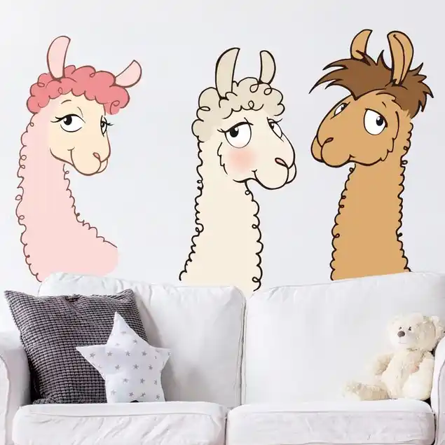 Ausverkauf NICI - Lama Köpfe Set Wandtattoo