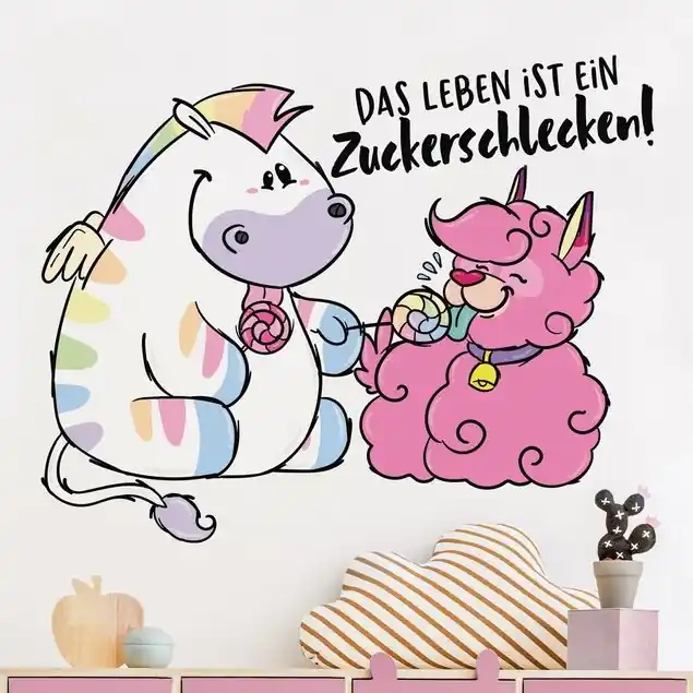 Top-Preis Pummeleinhorn - Das Leben ist ein Zuckerschlecken Wandtattoo
