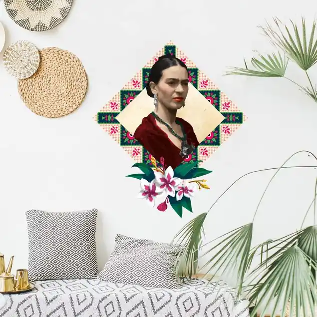 Frida Kahlo - Blumen und Geometrie Wandtattoo Neue Kollektion