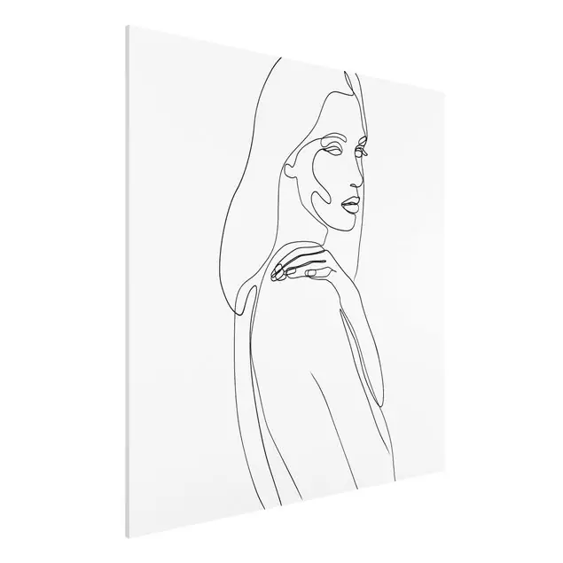 Line Art Frau Schulter Schwarz Weiß Geprüft