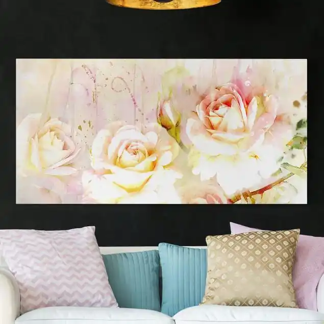 Aquarell Blumen Rosen Finale Aktion