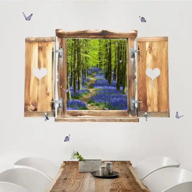 Fenster mit Herz Wanderweg in Hertfordshire Wandtattoo Markenware