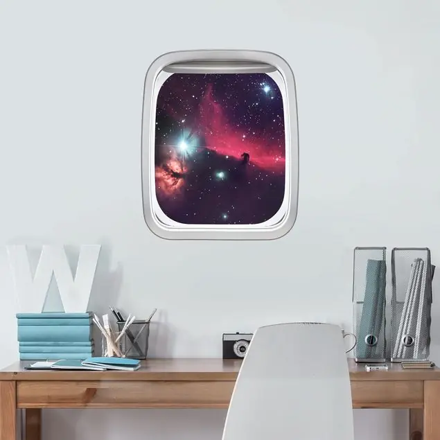 Fenster Flugzeug Pferd im Weltraum Wandtattoo Expressversand