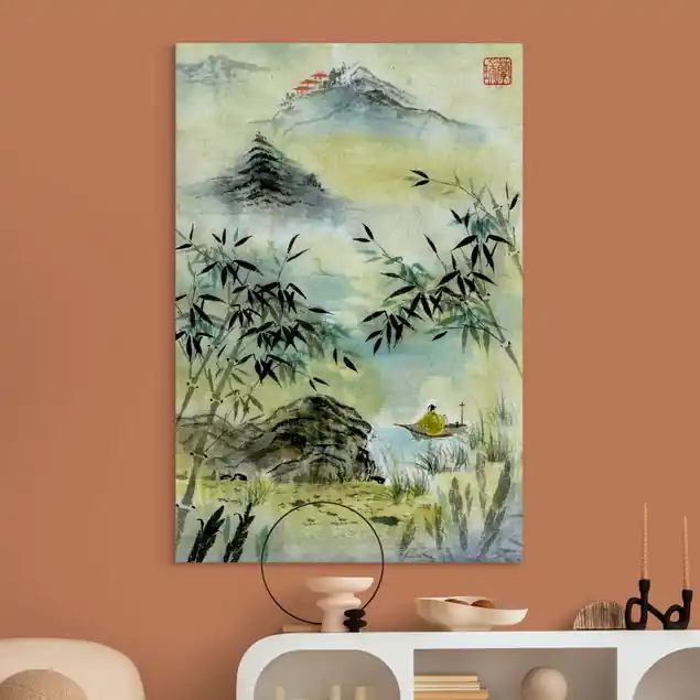Mega-Angebot Japanische Aquarell Zeichnung Bambuswald