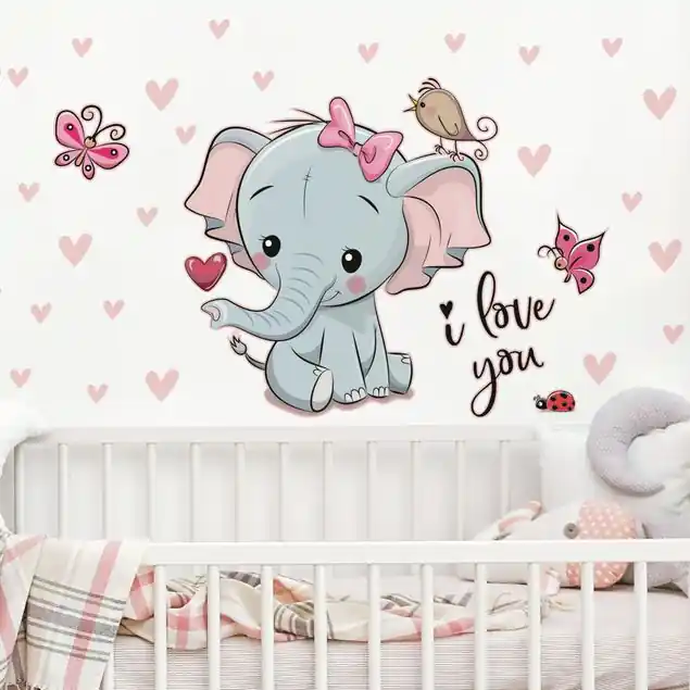 Abverkauf Elefant I love You Wandtattoo 31-teilig