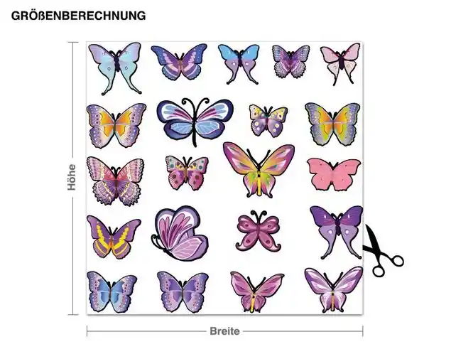Schmetterlingsset lavendel Wandtattoo Must-Have