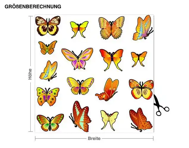 Heißes Angebot Schmetterlingsset orange Wandtattoo