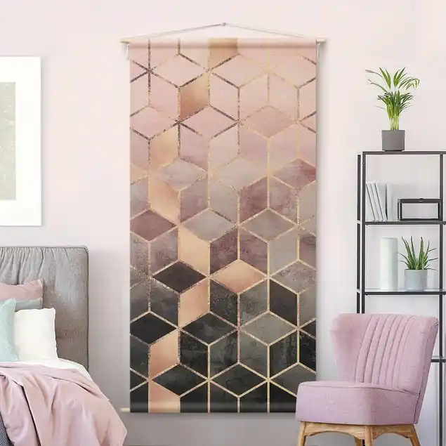 Bestseller Rosa Grau goldene Geometrie