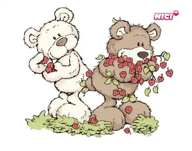 NICI - Classic Bear Himbeeren sammeln Wandtattoo Bestpreis
