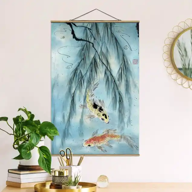 Heißes Angebot Japanische Aquarell Zeichnung Goldfische II