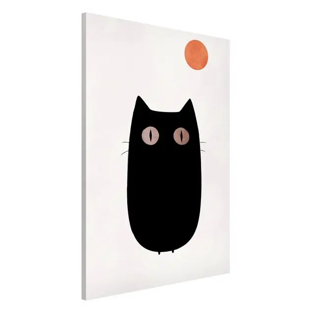 Schwarze Katze Illustration Nur Für Kurze Zeit