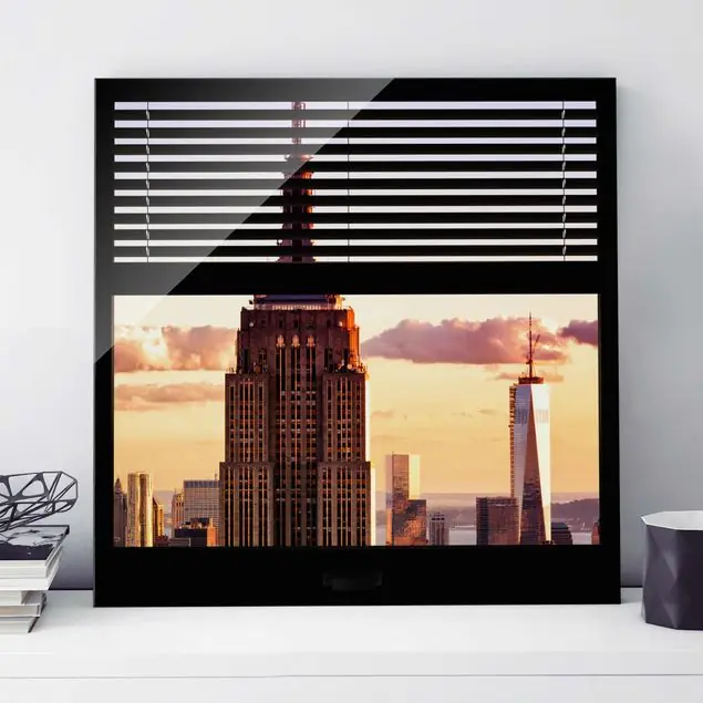 Fensterblick Jalousie - Empire State Building New York Schneller Versand
