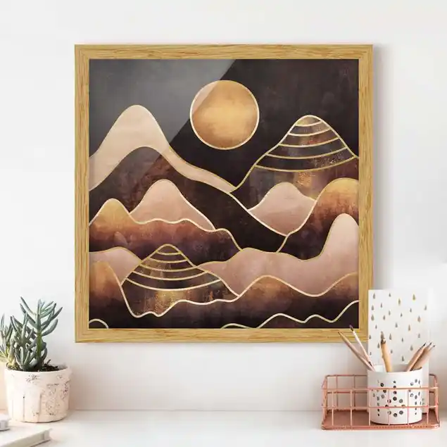 Goldene Sonne abstrakte Berge Top-Seller