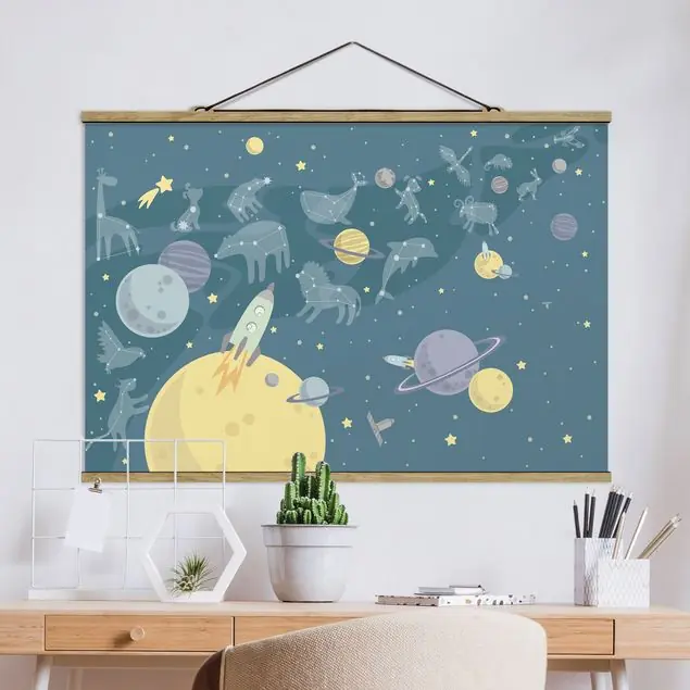Planeten mit Sternzeichen und Raketen Sofort Bestellen