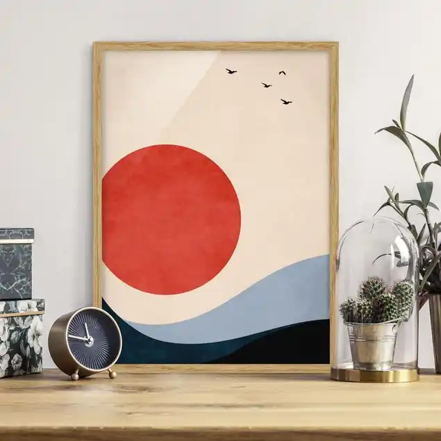 Vögel in rotem Sonnenuntergang Top-Seller
