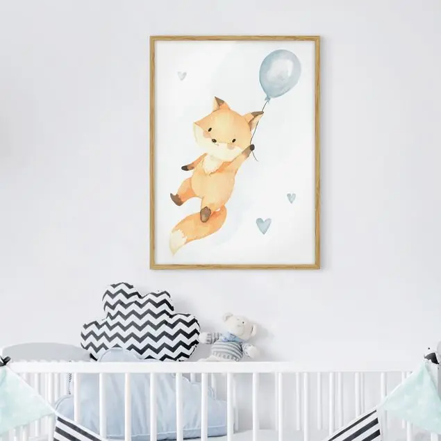 Letzte Chance Fuchsbaby mit Luftballon Blau