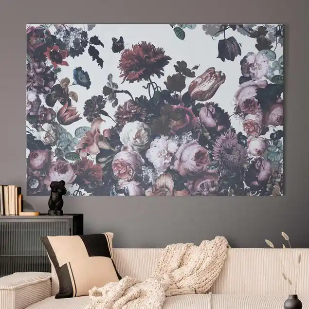 Altmeisterlicher Blumenrausch mit Rosen Bouquet Markenprodukt