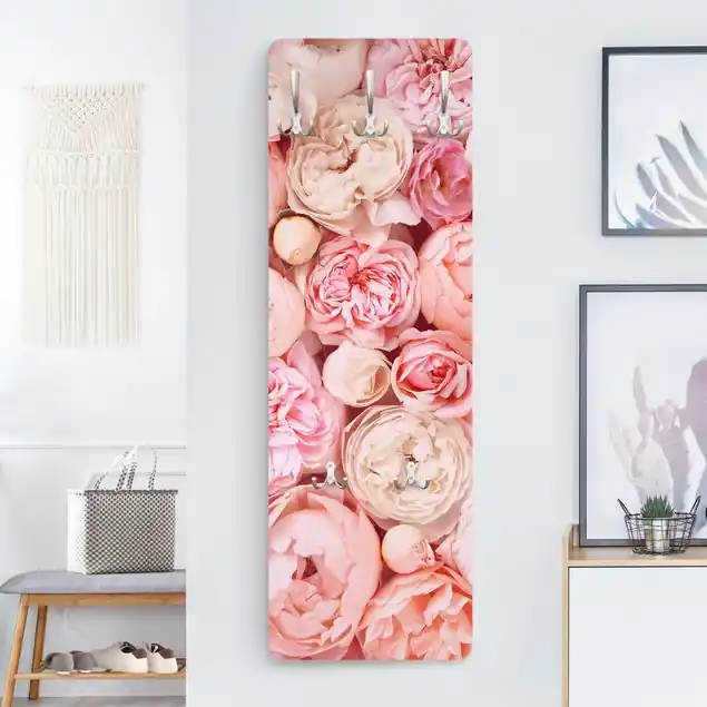 Wochenendangebot Rosen Rosé Koralle Shabby Wandgarderobe Holzpaneel