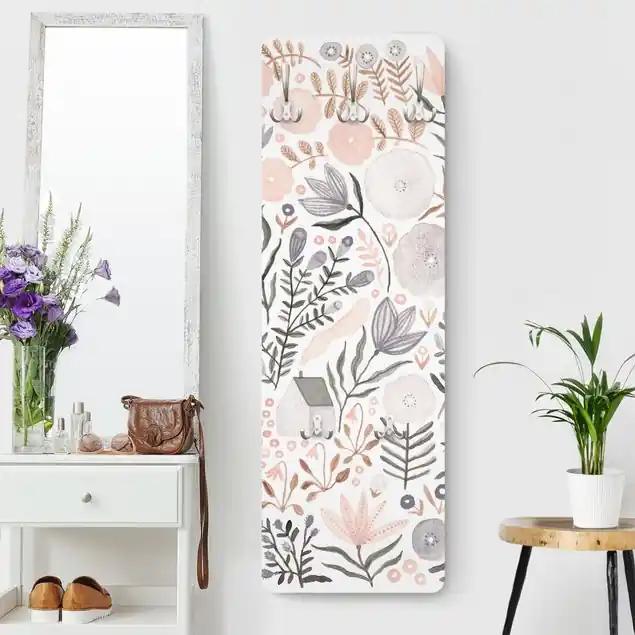 Nur Heute Claudia Voglhuber - Blumenmeer Rosa Wandgarderobe