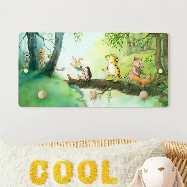Sofort Bestellen Kleiner Tiger - Baumbrücke Kindergarderobe Holz
