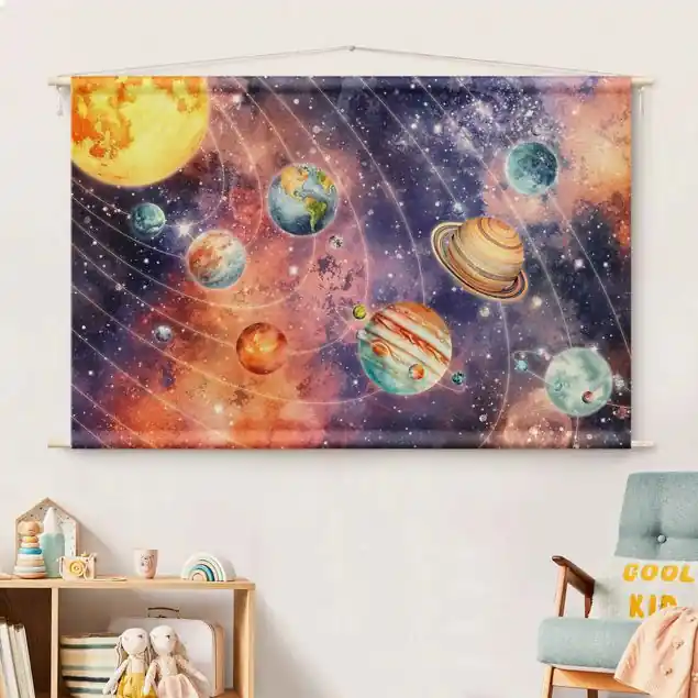 Aquarell Sonnensystem Kostenloser Rückversand