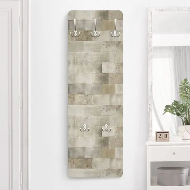 Ausverkauf Ziegel Betonwand Wandgarderobe Holzpaneel