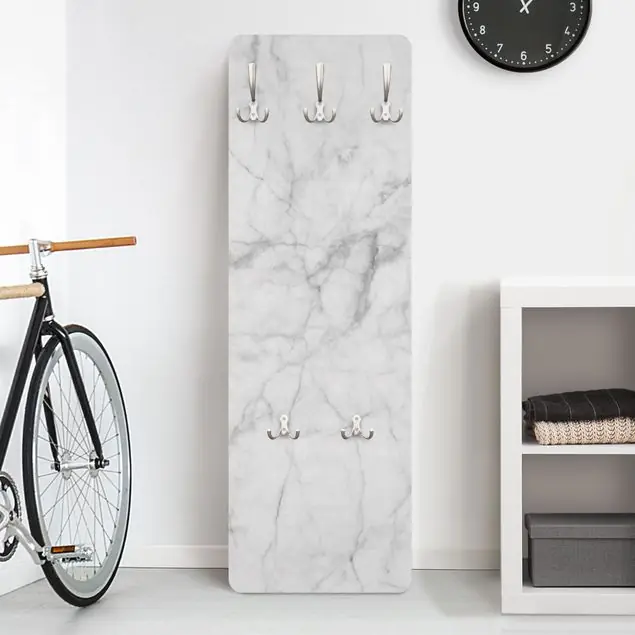Markenware Bianco Carrara Wandgarderobe Holzpaneel